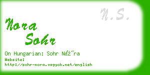 nora sohr business card